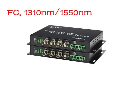 China 4 Channel CVI / TVI / AHD BNC To Fiber Video Converter SM 20km FC supplier