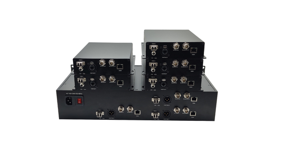China 12G SDI Over Single Mode Fiber Transmitter and Receiver Extender Kits With XLR Audio and Ethernet supplier