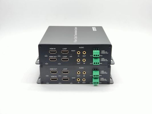 China Bidirectional 4K30Hz HD-MI Video to Fiber Converter With 3.5mm Audio, RS485/RS232 Data supplier