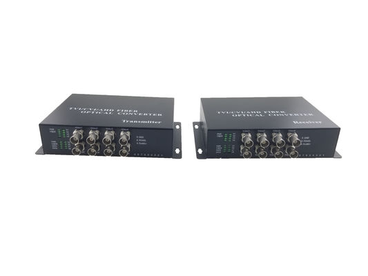 China OEM 8ch 1080P AHD CVI TVI video optic fiber converter extender HD CCTV signals,with Reverse rs485&RS422&RS232 data,20KM supplier
