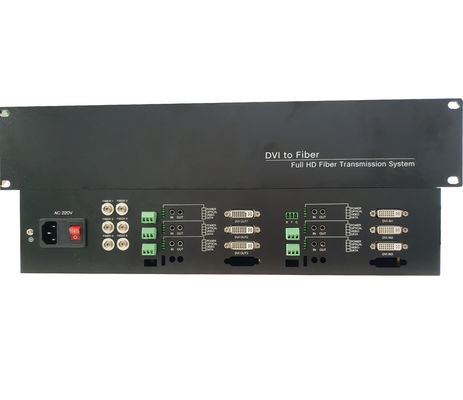 China Rack 1080P/60Hz 6 core 6channel 6 data 6audio  Lossless Dvi video fiber converter Transceiver Receiver supplier