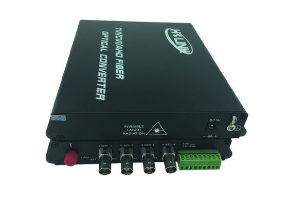 4ch  video + 1 return data fiber optic video converter , 1 ~ 64 channels bnc to fiber converter supplier