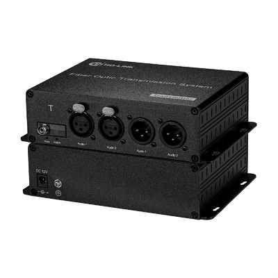 2 Port XLR Balanced Audio Channel BiDirectional Over Fiber Converter Best Broadcast Audio FC Fiber Connector supplier