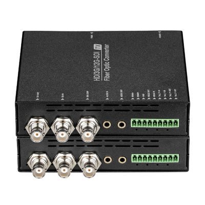 Multi-function 12G SDI Fiber Converter with Loop Output, Tally, RS232/485 Data, 3.5 Audio supplier