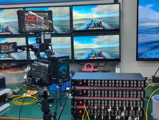 Rack Mounted 12G SDI Video to Fiber Converter with 16 Channels and LC Connector for SMPTE and UHDTV supplier