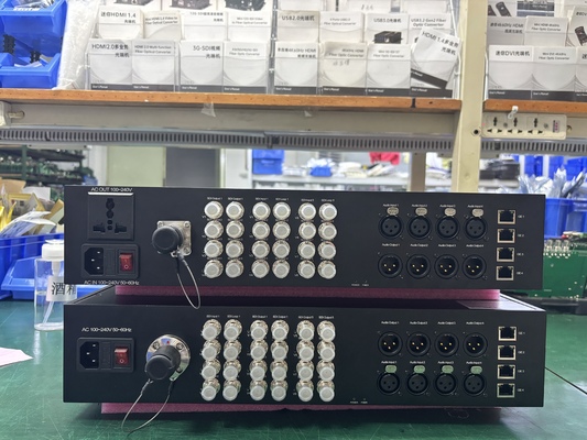 12-Channel 12G-SDI Fiber Optic Converter + 4CH XLR Balanced Audio + 4CH 1GB Ethernet, With SMPTE Fiber Connector to Transmit supplier