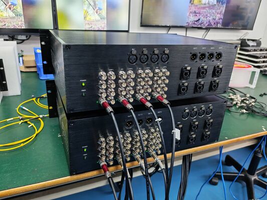 12G SDI Video Fiber Transmission System with XLR Audio, Network, CNlinko Dual LC Fiber Connector supplier