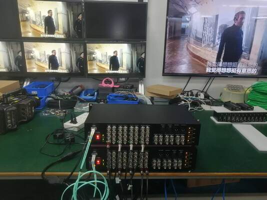 16x 12G Input, 6x 12G Return, Dual Audio and 4x 10G Network Connection Fiber Box supplier