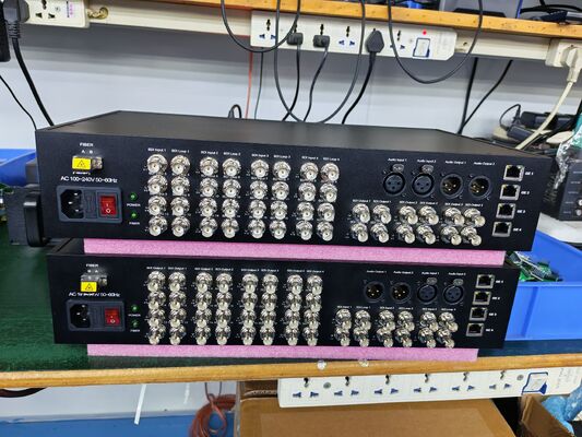 16x 12G Input, 6x 12G Return, Dual Audio and 4x 10G Network Connection Fiber Box supplier
