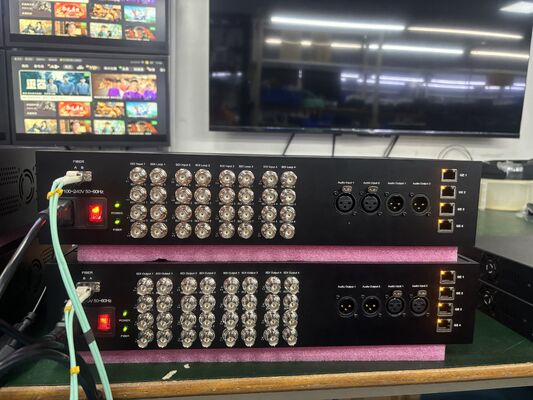 16x 12G Input, 6x 12G Return, Dual Audio and 4x 10G Network Connection Fiber Box supplier