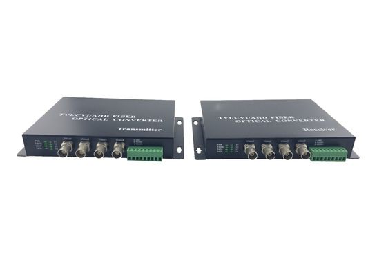 4 Channel CVI TVI AHD full hd video converter BNC to Fiber Video Transmitter / Receiver supplier