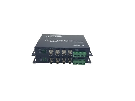 4 Channel CVI TVI AHD full hd video converter BNC to Fiber Video Transmitter / Receiver supplier