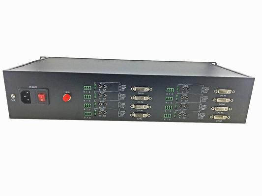 8 channel uncompressed DVI forward video to fiber converter + 8 ch  RS232+ 8 channel audio supplier