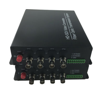 5VDC power4 channels HD SDI to Fiber Converter 1.485Gb / s Data rate optical fiber transmitter supplier