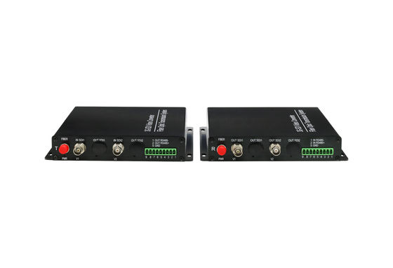 80KM distance SDI Video fiber Converter , digital signal fiber optical transmitter receiver with 1 Reverese RS485 Data supplier