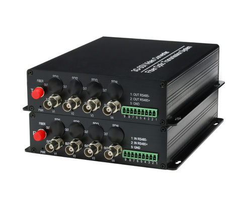 HD 4 channel RS485 3G SDI fiber video transmitter used digital optical transmission + Forward / Reverse Audio supplier