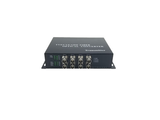 OEM 8ch 1080P AHD CVI TVI video optic fiber converter extender HD CCTV signals,with Reverse rs485&RS422&RS232 data,20KM supplier