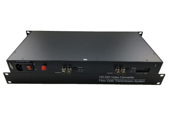 RACK Full HD single mode 4channel HD SDI transmitter video to fiber converter with RS485 data supplier