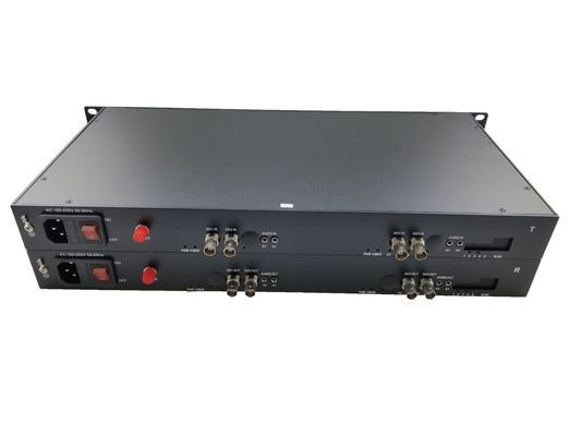 RACK Full HD single mode 4channel HD SDI transmitter video to fiber converter with RS485 data supplier