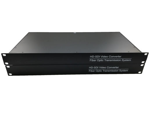 RACK Full HD single mode 4channel HD SDI transmitter video to fiber converter with RS485 data supplier