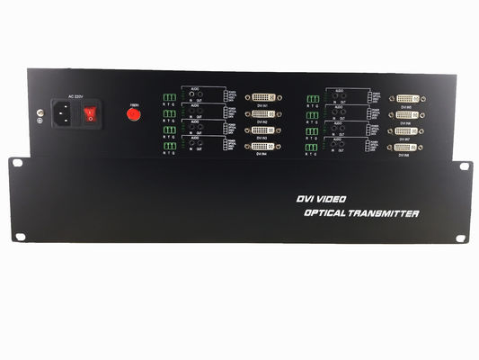 Rack 1080P/60Hz Lossless Dvi video fiber converter Transceiver Receiver single core 8 channel supplier