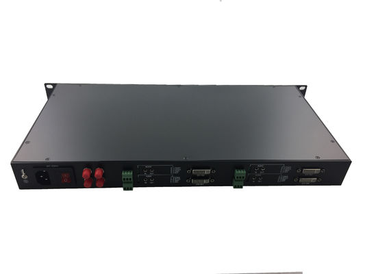 Rack 1080P/60Hz 4 core 4channel 4 data 4audio  Lossless Dvi video fiber converter Transceiver Receiver supplier