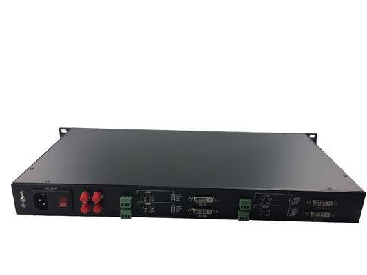 Rack 1080P/60Hz 4 core 4channel 4 data 4audio  Lossless Dvi video fiber converter Transceiver Receiver supplier