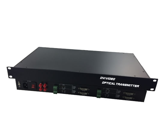 Rack 1080P/60Hz 4 core 4channel 4 data 4audio  Lossless Dvi video fiber converter Transceiver Receiver supplier