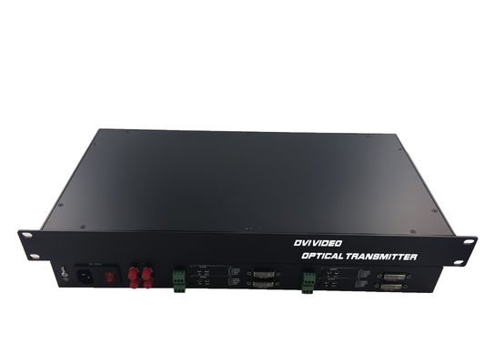 Rack 1080P/60Hz 4 core 4channel 4 data 4audio  Lossless Dvi video fiber converter Transceiver Receiver supplier
