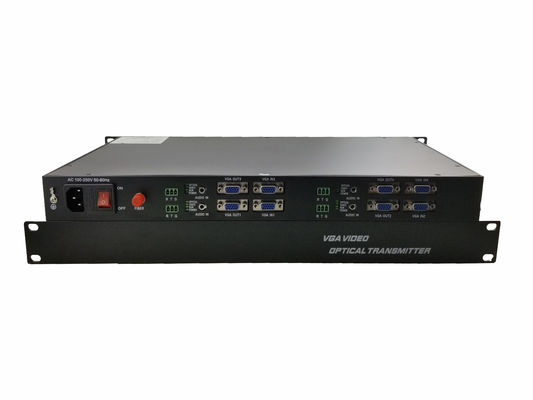 Manufacture rack single core 4 channel VGA 720/1080p video audio extender with data VGA fiber Optic Converter supplier
