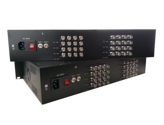 0 - 60km Transmission HD 1080p Video Converter 1U Chasis 32channel  video multiplexer supplier