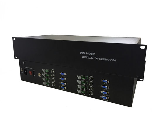 8 CH rack 1080P/60Hz VGA fiber Optic Converter /Uncompressed to Fiber Video Transmission+data,Available OEM/ODM supplier