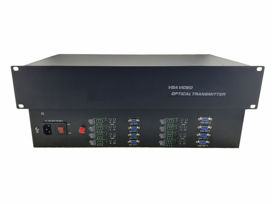 8 CH rack 1080P/60Hz VGA fiber Optic Converter /Uncompressed to Fiber Video Transmission+data,Available OEM/ODM supplier