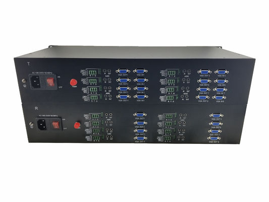 8 CH rack 1080P/60Hz VGA fiber Optic Converter /Uncompressed to Fiber Video Transmission+data,Available OEM/ODM supplier