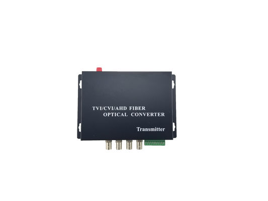 AHD CVI TVI Fiber optical converter, 4-CH 1080P HD Video Optical with reverse RS485 data For CCTV PTZ Camera supplier