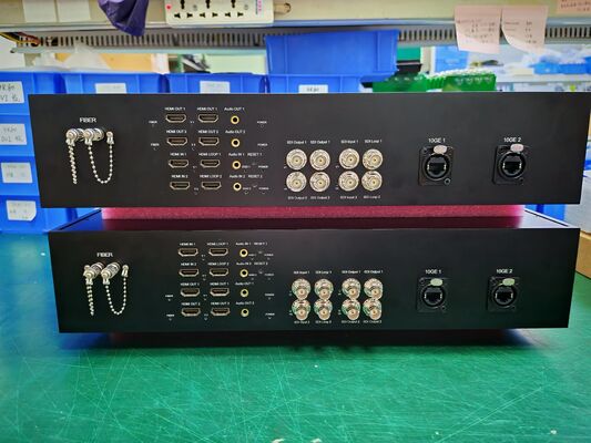 2x Bidirectional 4K 12G SDI Video Fiber Transmission System with 4K60 HDMI, 10GB Network, Dual ST Fiber Connector